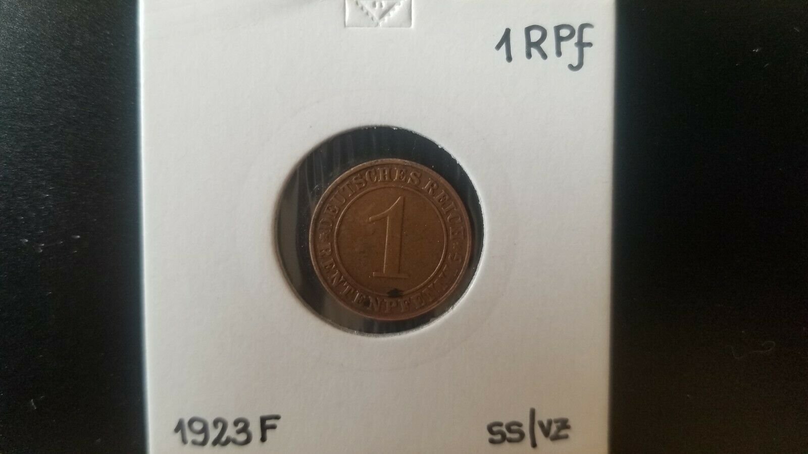 1 Rentenpfennig 1923 F - Weimar - Low Mintage - Rare!