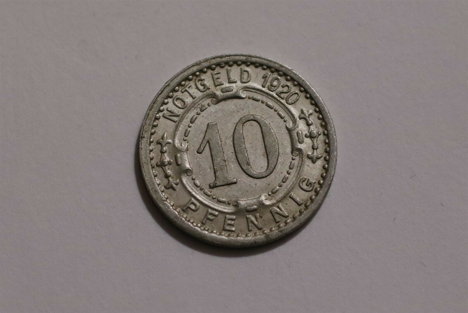Germany War Money Token Witten 10 Pfennig 1920 Aluminium B34 #1540